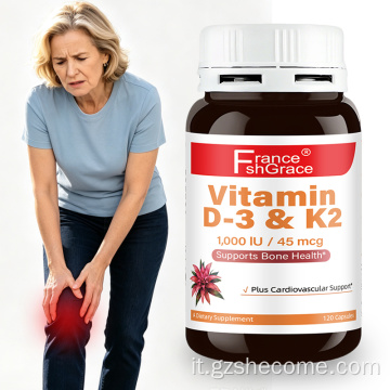 Shecome Vitamina D3 K2 Capsule Supporto per la salute delle ossa